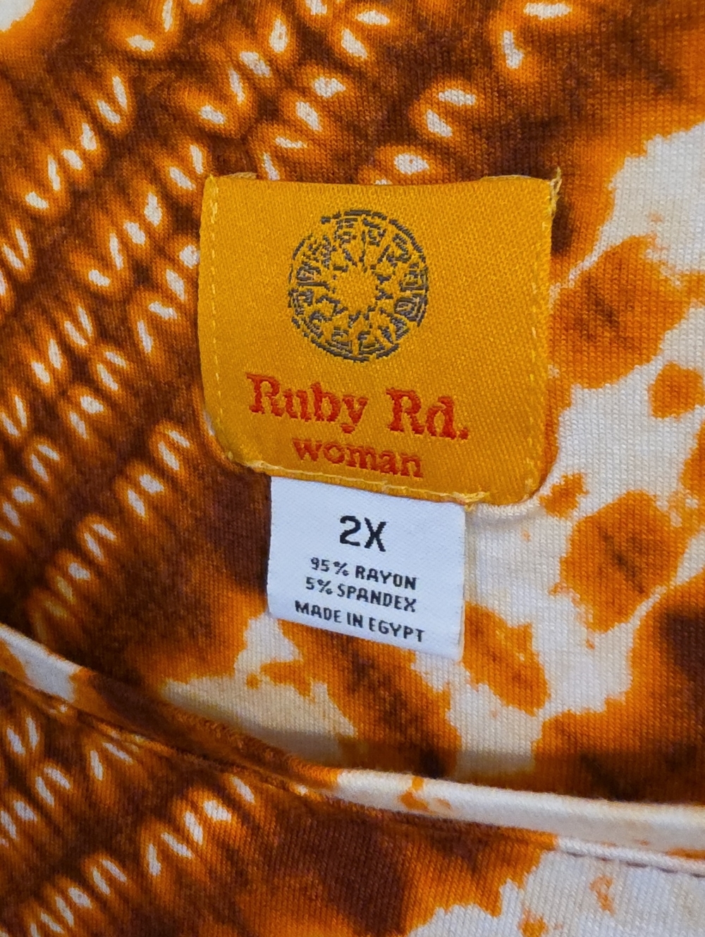 Ruby Rd Orange Tie Dye Tunic Top. NWT - Picture 5 of 6